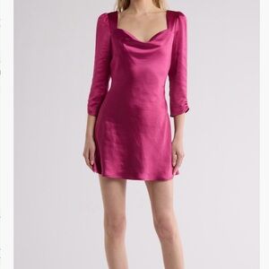 LUSH long sleeve cowl neck midi dress